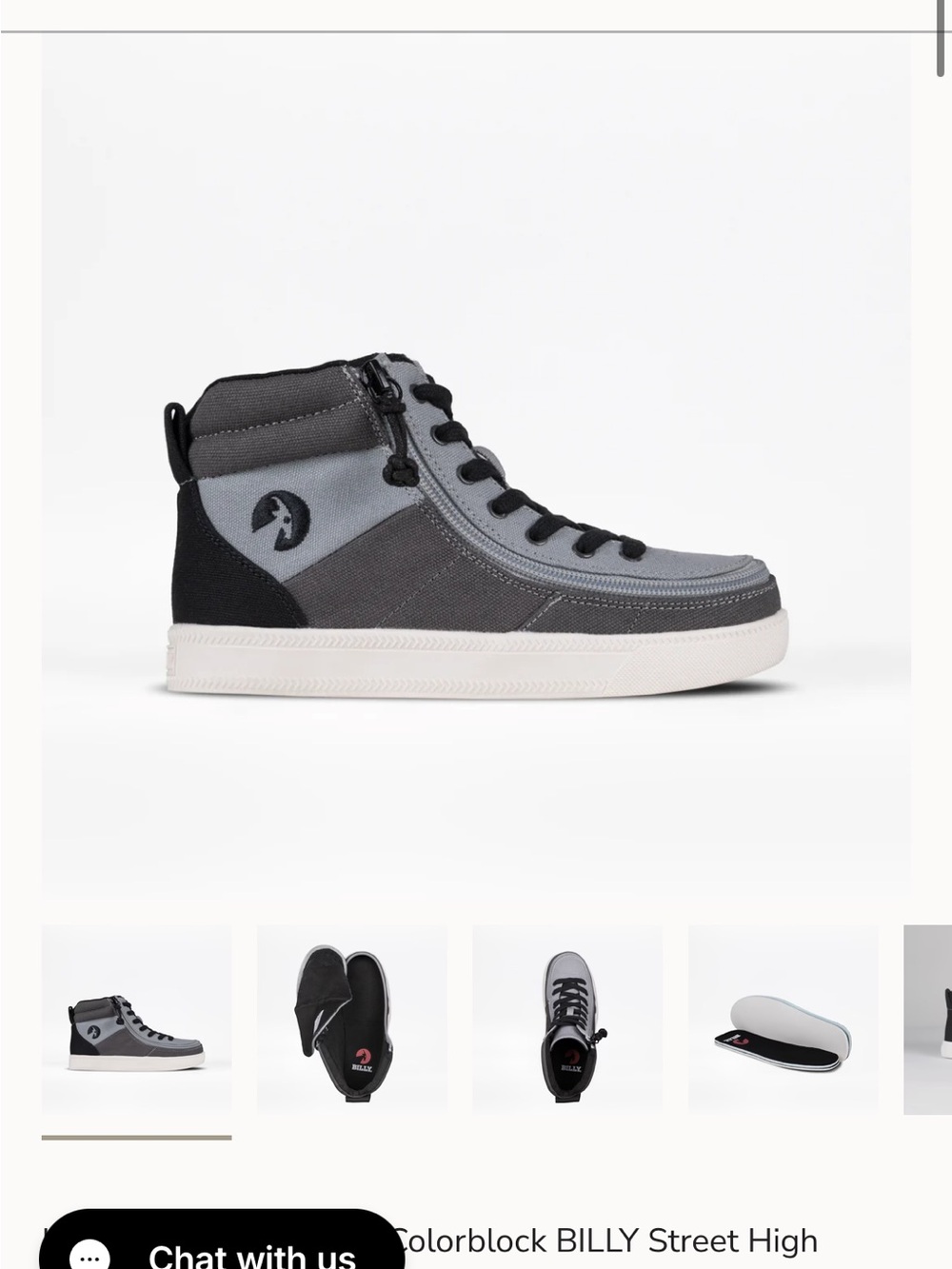 Kids Casual High-Top Sneakers in Gray and Black - Picture 10 of 15